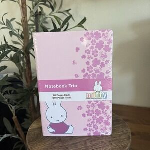 NEW Miffy Pink Green Floral Notebooks Trio 3 Pack Journals 80 Lined Pages Each